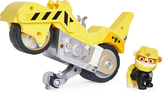 , Moto Pups Rubble’S Deluxe Pull Back Motorcycle Vehicle with Wheelie Feature and Toy Figure