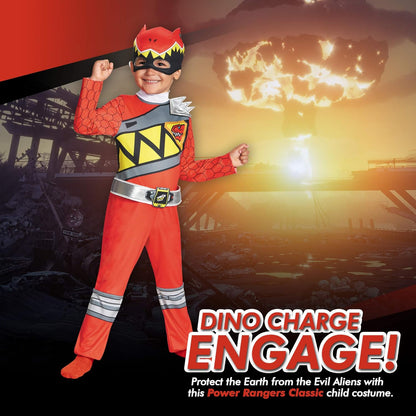 Boy'S Red Ranger Dino Charge Costume