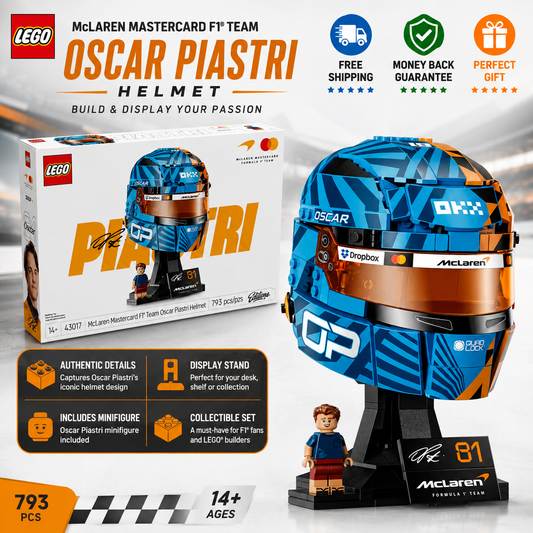 LEGO Editions Oscar Piastri McLaren F1 racing helmet 793-piece building set