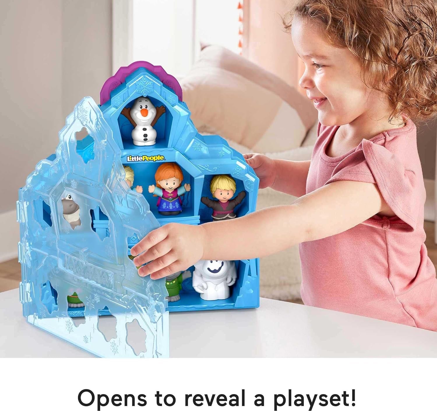 Little People Toddler Toy Disney Frozen Carry along Castle Case Playset with Figures for Pretend Play Kids Ages 18+ Months​