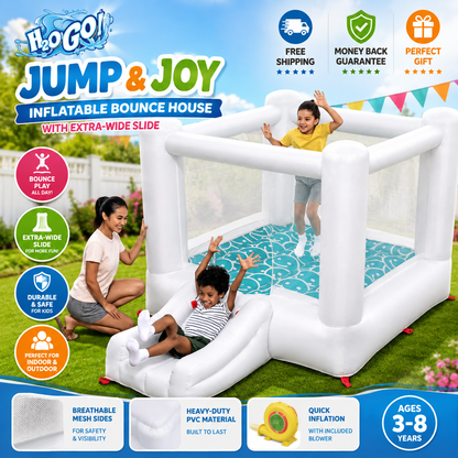 H2OGO Jump and Joy Kids Bounce House with blower and extra wide slide