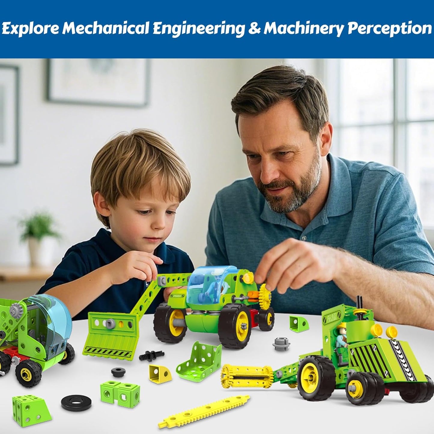 8-In-1 Farm Building Toys for Kids 4 5 6 7 8+ Year Old Boy & Girl, 153 PCS Tractor STEM Toy for Kids, 8 in 1 Learning Toys Educational Construction Blocks Building Set Birthday Gift for Kid