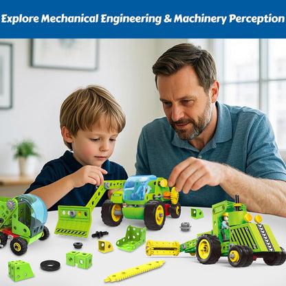8-In-1 Farm Building Toys for Kids 4 5 6 7 8+ Year Old Boy & Girl, 153 PCS Tractor STEM Toy for Kids, 8 in 1 Learning Toys Educational Construction Blocks Building Set Birthday Gift for Kid