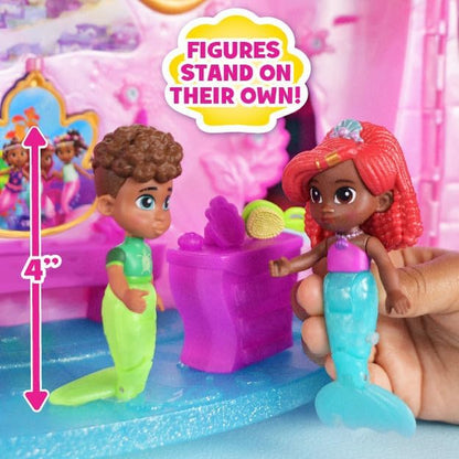 Disney Junior Ariel Deluxe Atlantica Palace Playset and 4-Inch Figures, Lights and Sounds, 20-Pieces, Kids Toys for Ages 3 Up