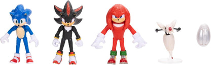 Sonic 3 Movie Action Figures 2.5-Inch Movie Collector Toy Figure Multi-Pack Includes Sonic Knuckles Shadow Buzz Bomber & Drone- Officially Licensed Toys