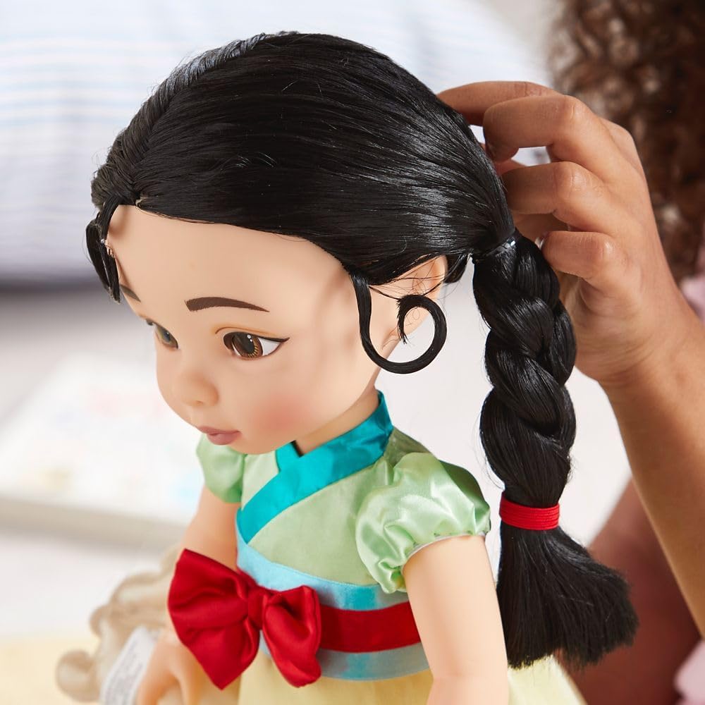 Disney Store Animators' Collection Mulan Doll - 16 Inches, Includes Little Brother with Molded Details, Fully Posable Toy in Satin Dress - Suitable for Ages 3+ Toy Figure