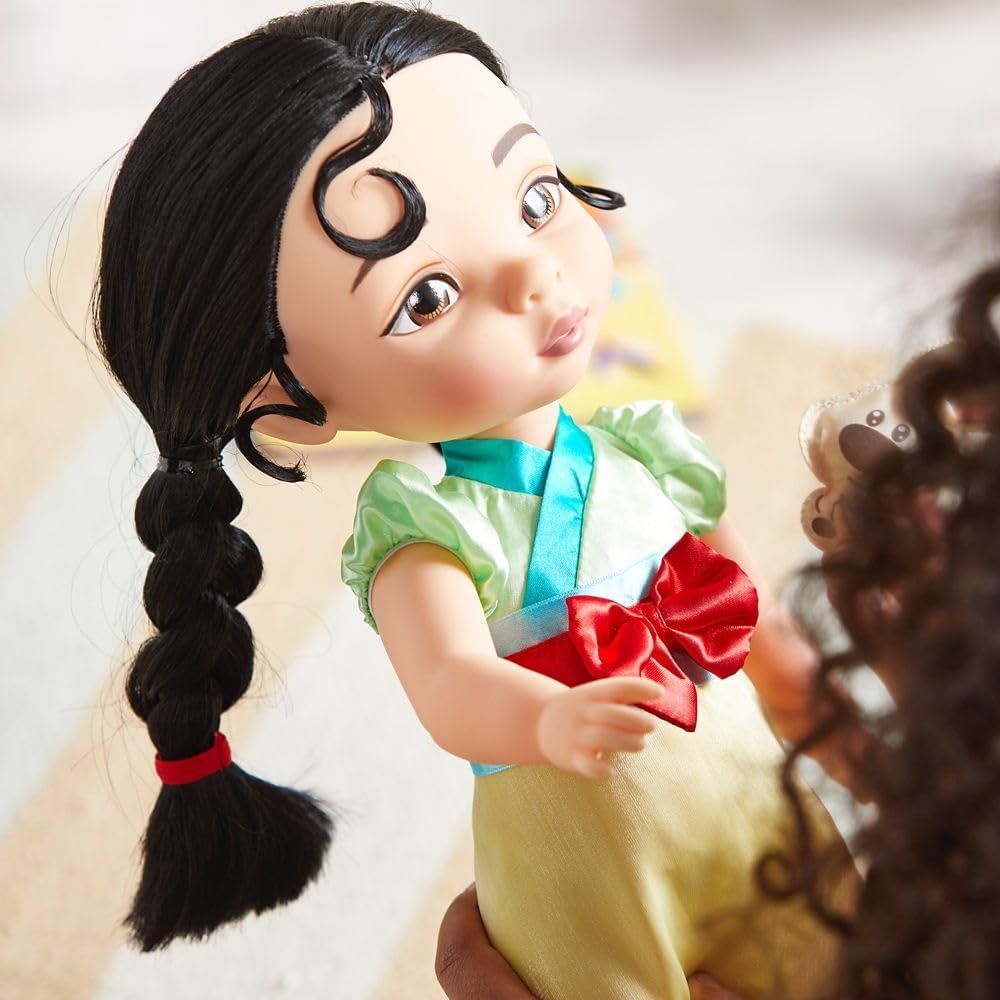 Disney Store Animators' Collection Mulan Doll - 16 Inches, Includes Little Brother with Molded Details, Fully Posable Toy in Satin Dress - Suitable for Ages 3+ Toy Figure