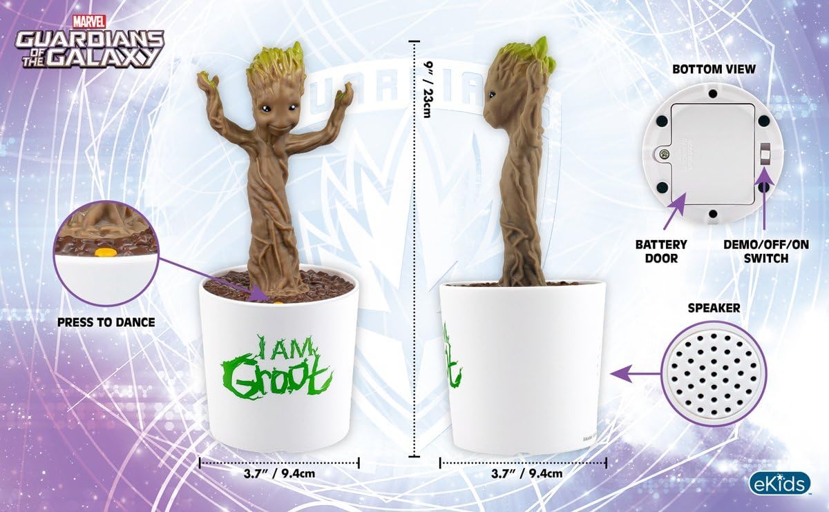 Marvel Guardians of the Galaxy Dancing Baby Groot Figure – Moves to ‘I Want You Back’ by The Jackson 5 – Built-in Music & Motion, Fun Gift for Fans & Kids
