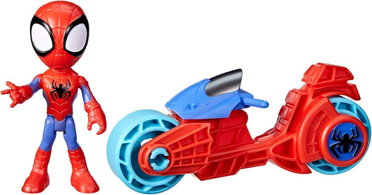 Marvel , Spidey Action Figure with Toy Motorcycle, Preschool Toys for 3 Year Old Boys and Girls and Up