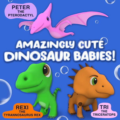 Mold Free Dinosaur Bath Toys, No Hole Bath Toys for Toddlers, Bathtub Dinosaur Set for Kids, No Mold Floating Water Dino Set for Pool, Bpa-Free Safe Fun, Infant Babies Ages 1 3 6 12 18 Mo
