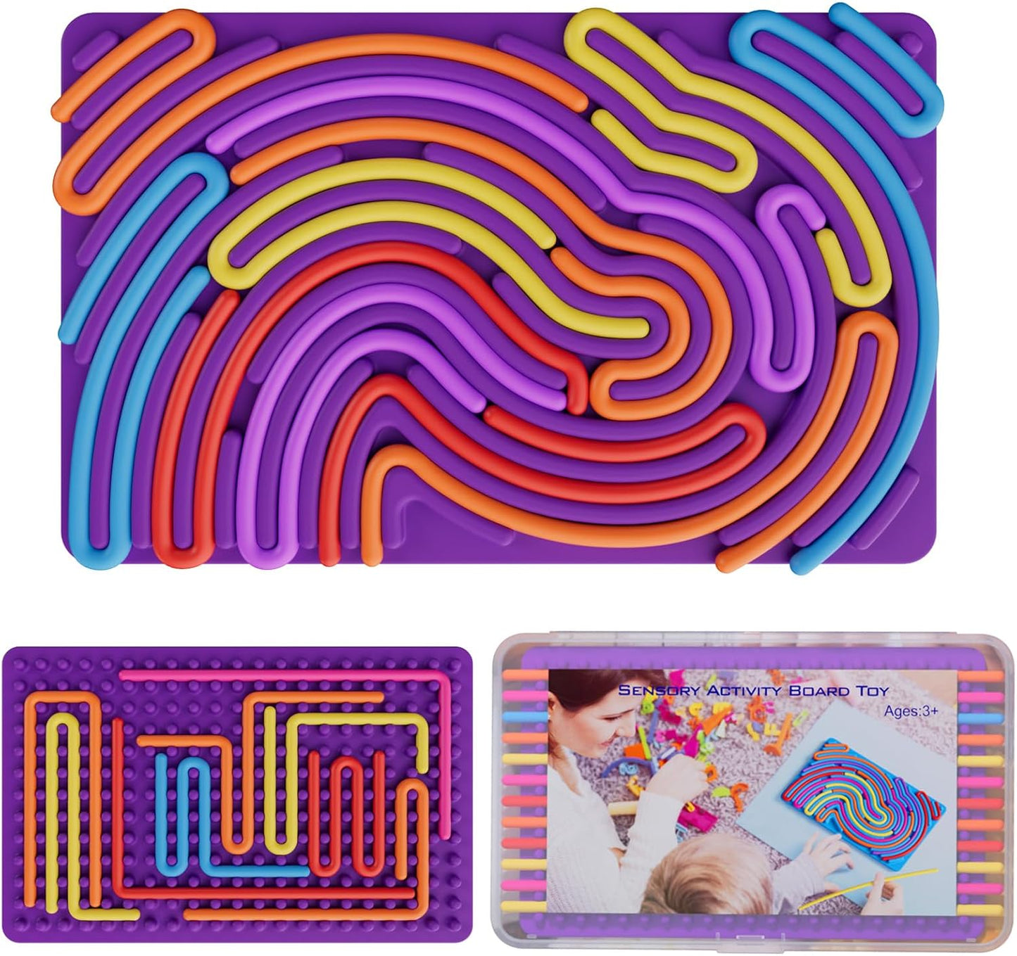 Sensory Fidget Toys for Kids Toddler Boys ,Sensory Activity Board for Stress Anxiety Autistic ADHD, Calm down Travel Airplane Essentials Toys for 3+ Year Old, Stuffers Gifts for Teen Girl