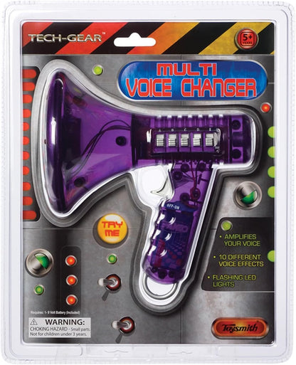 Tech Gear Multi Voice Changer – Amplifies Voice with 8 Fun Effects, Fun Toy or Gift for Kids Ages 5+- Christmas Gifts, Stocking Stuffer, 6.5”, Colors May Vary
