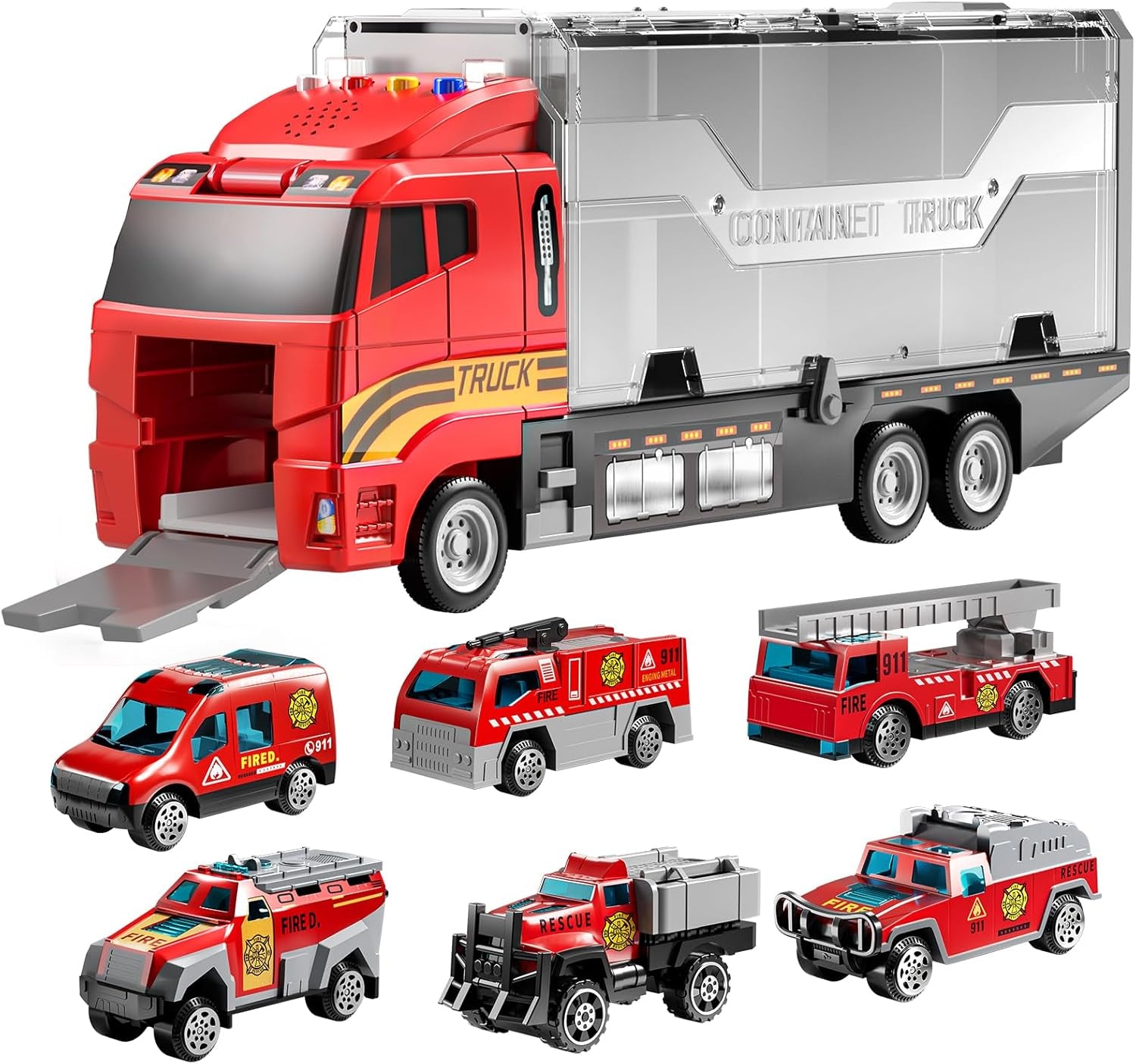Toddler Toys for 3 4 5 6 Years Old Boys, Die-Cast Construction Toys Car Carrier Vehicle Toy Set W/Play Mat, Kids Toys Truck Alloy Metal Car Toys Set for Age 3-9 Toddlers Kids Boys & Girls