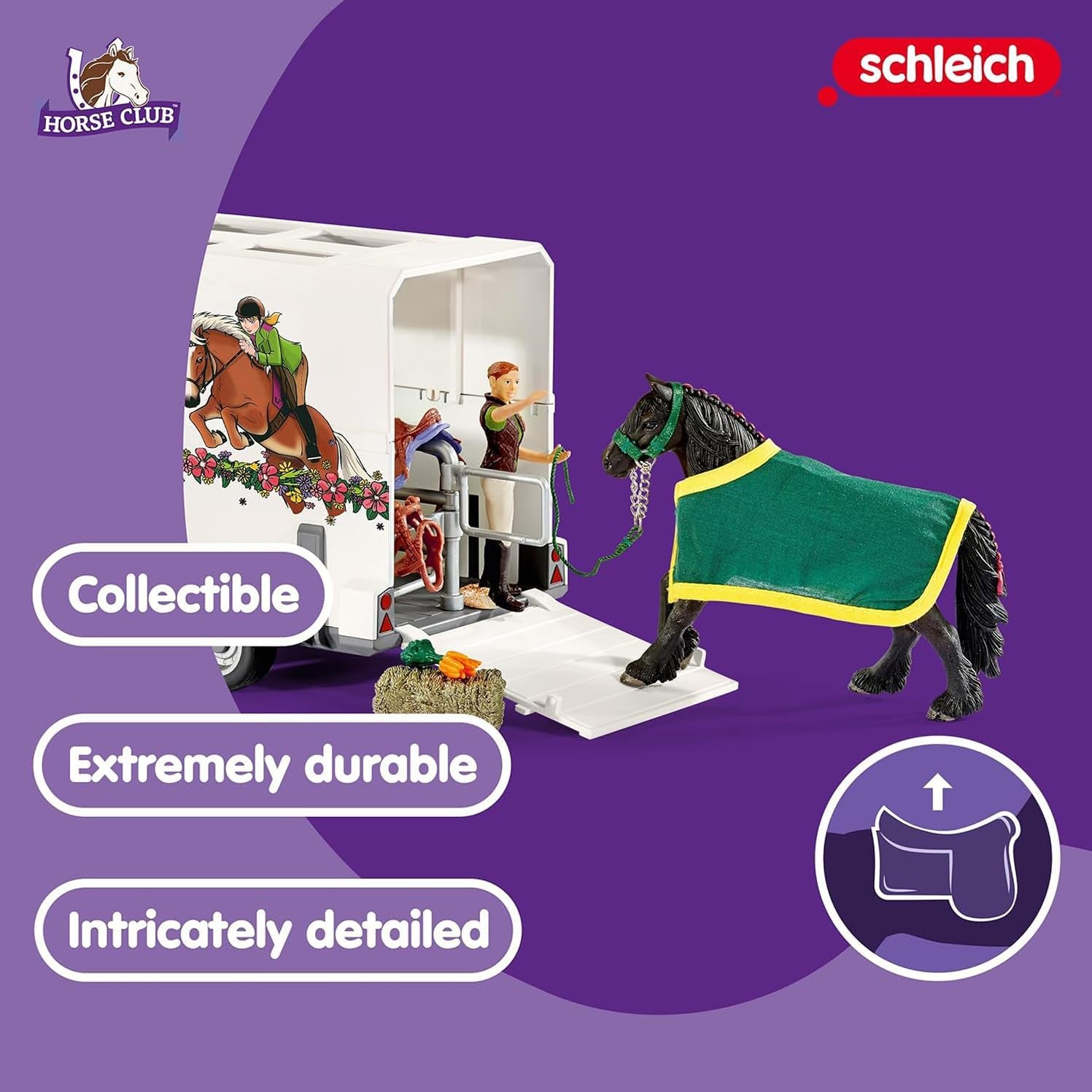 Horse Club - 38-Piece Toy Trailer and Truck Playset with Horse, Rider Action Figure and Accessories, Detailed Animal Toys for Kids Ages 5+
