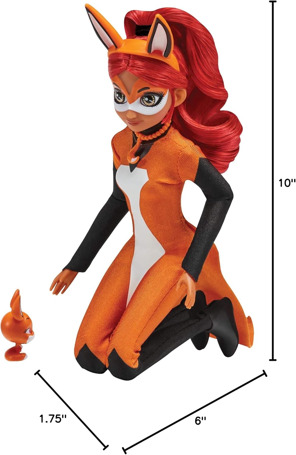 Miraculous Rena Rouge Doll 10.5" Fashion Doll with Accessories and Trixx Kwami by Playmates Toys, Orange