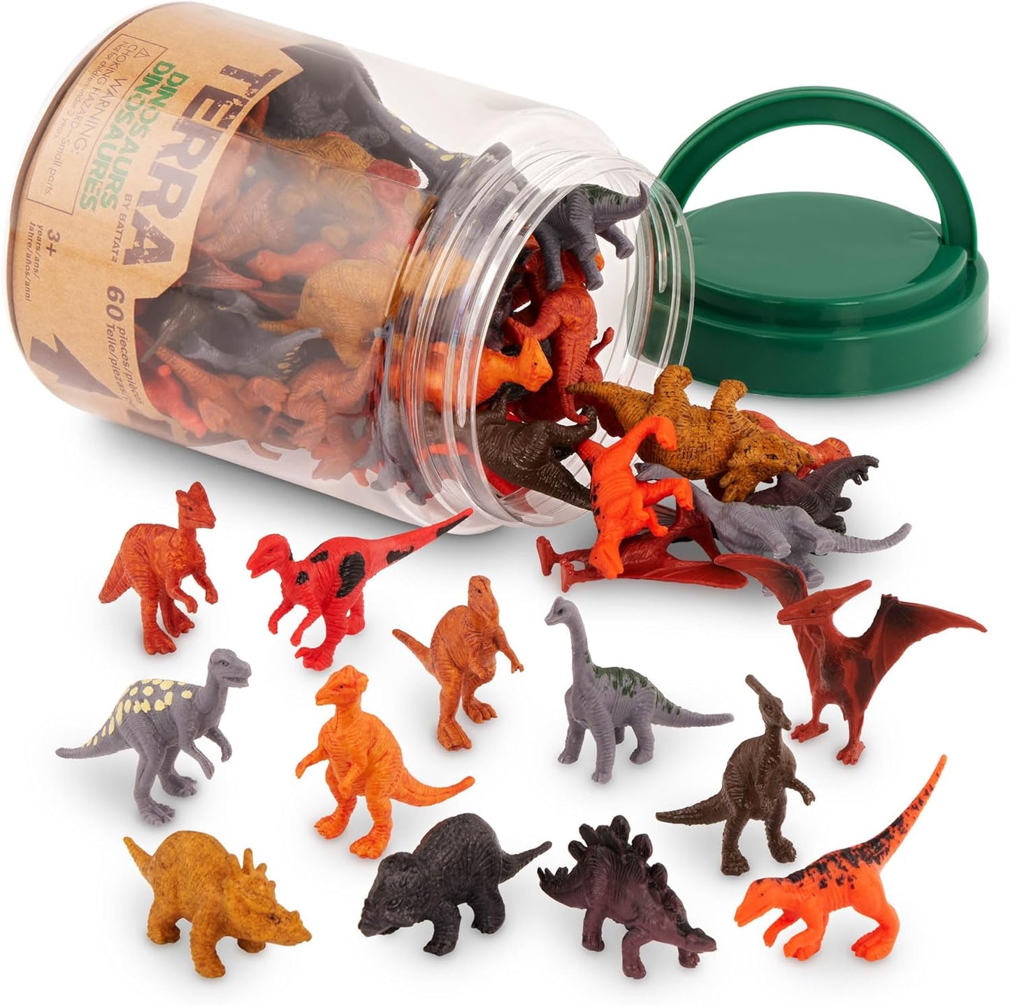 – 60 Pcs Wild Creatures Tube – Realistic Mini Animal Figurines – Lion, Hippo, Tiger, Bear & More Safari Animals – Plastic Educational Toys for Kids and Toddlers 3 Years +