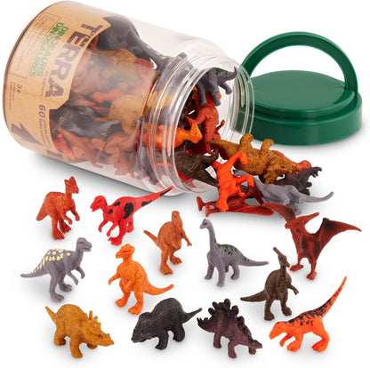 – 60 Pcs Wild Creatures Tube – Realistic Mini Animal Figurines – Lion, Hippo, Tiger, Bear & More Safari Animals – Plastic Educational Toys for Kids and Toddlers 3 Years +