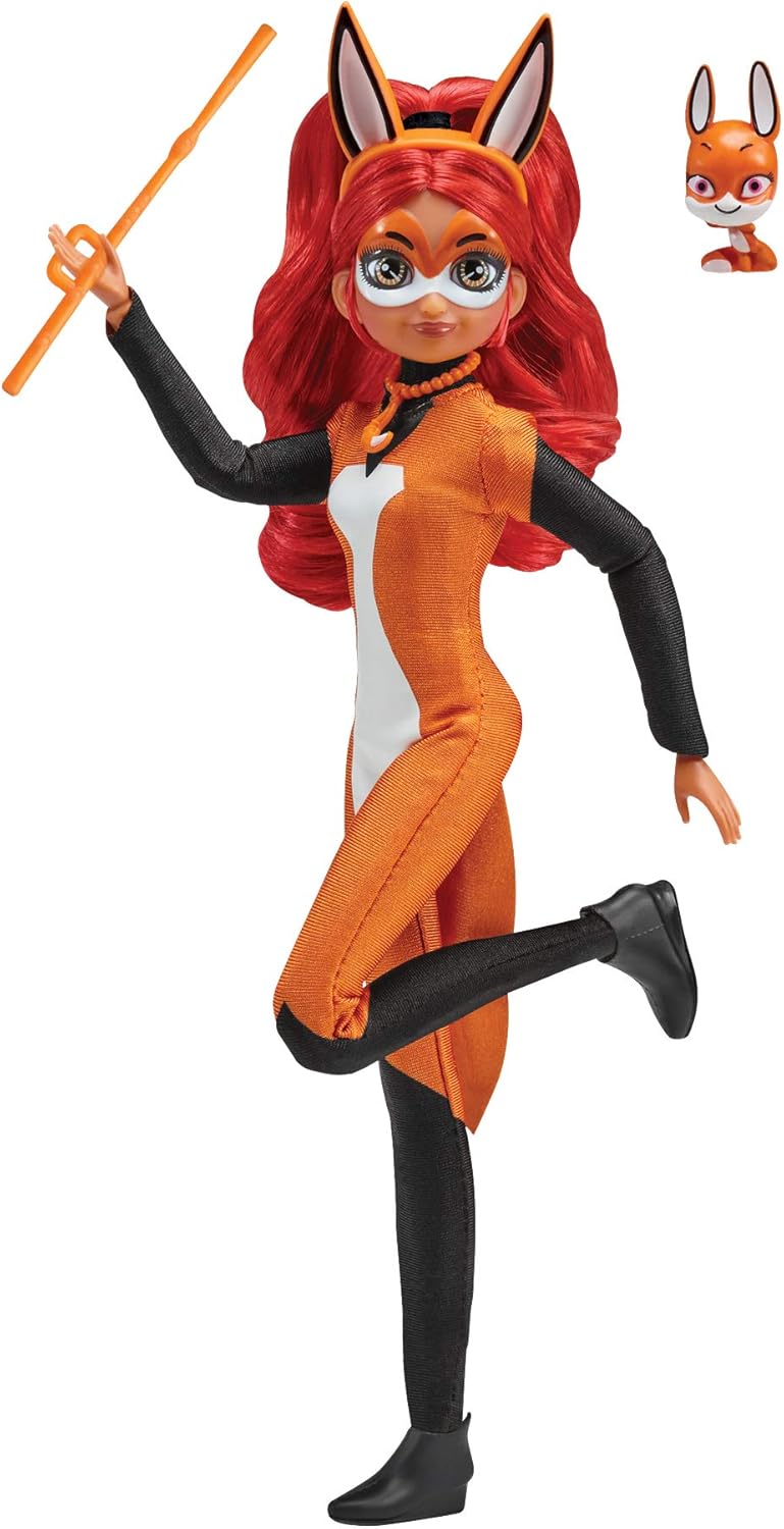 Miraculous Rena Rouge Doll 10.5" Fashion Doll with Accessories and Trixx Kwami by Playmates Toys, Orange