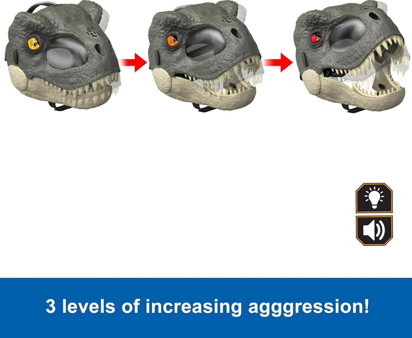 Jurassic World Rebirth T-Rex Rage N Roar Mask with LED Light Up