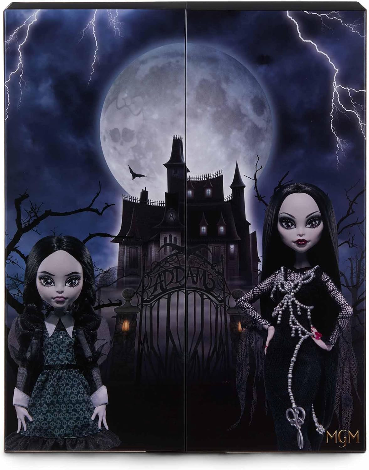 Monster High Skullector Addams Family Doll Two-Pack: Morticia & Wednesday, Fully Articulated Collectible Dolls with Certificate of Authenticity
