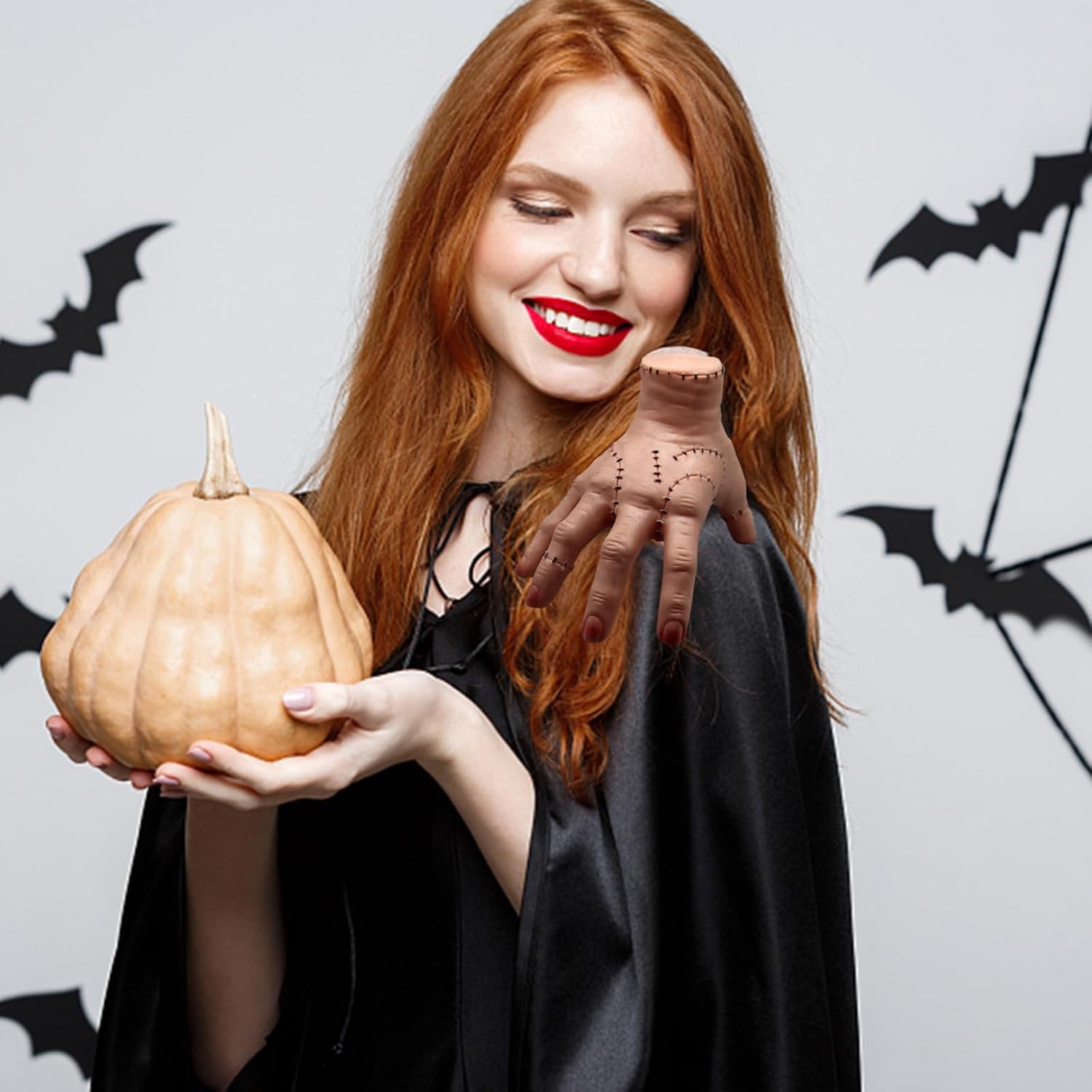 Wednesday Addams Family Hand Props, Halloween Cosplay Hand by Addams Family, Cosplay Hand Scary Props Decorations Gift for Family