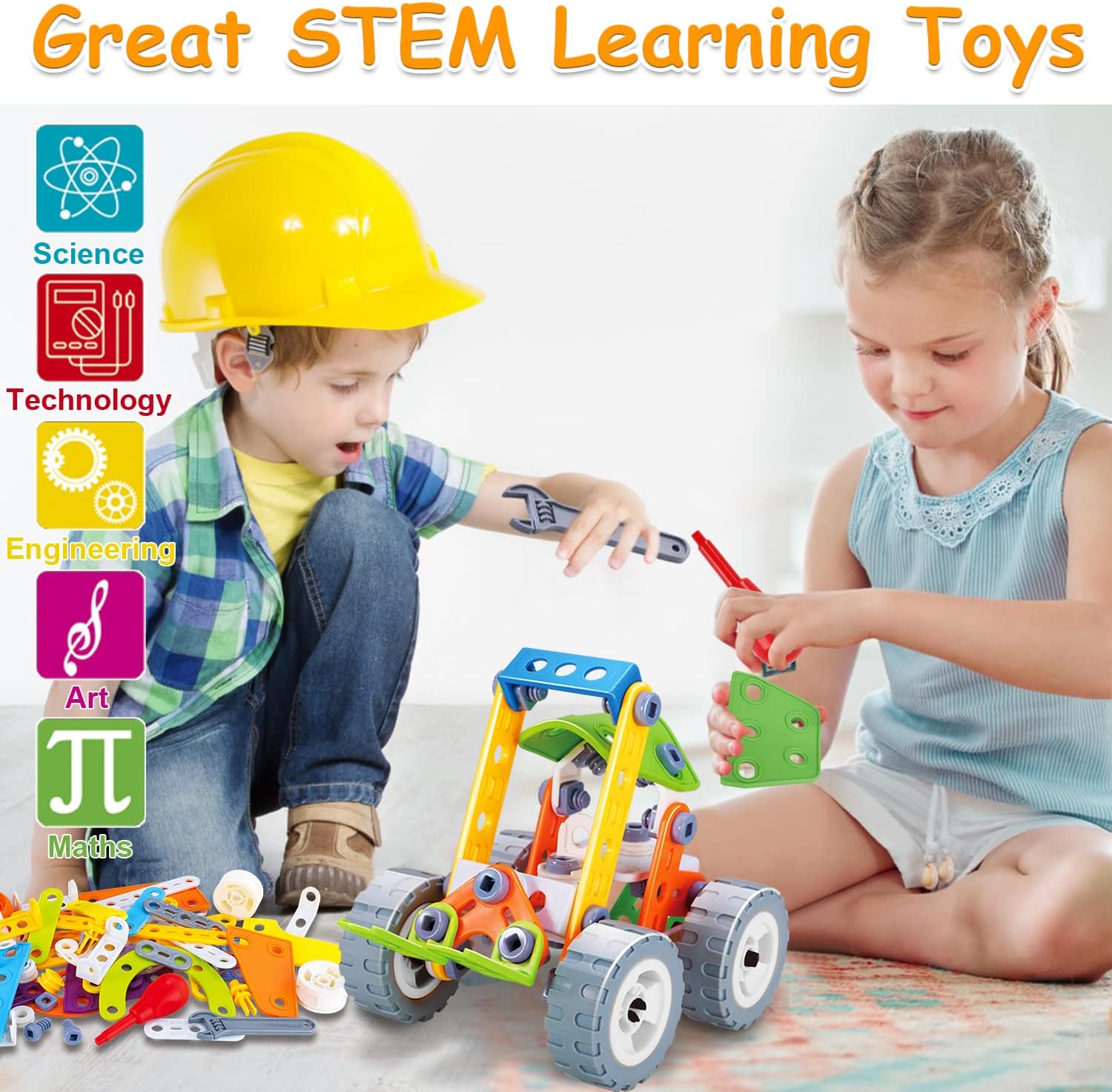 10 in 1 STEM Toys for 4 5 6 7 8+ Year Old Boy Girl Birthday Gifts Building Toys for Kids Ages 4-8 5-7 6-8 Educational Stem Activities for Boys 4-6 8-10 Construction Creative Games Holiday Idea Gift