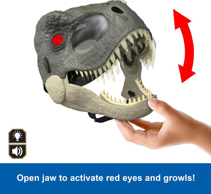 Jurassic World Rebirth T-Rex Rage N Roar Mask with LED Light Up