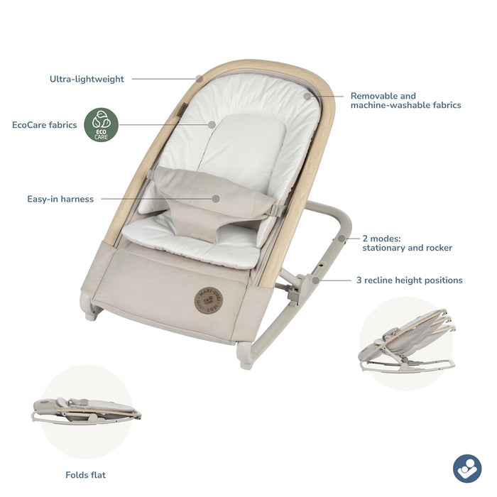Maxi-Cosi Kori baby rocker with versatile rocking and stationary modes