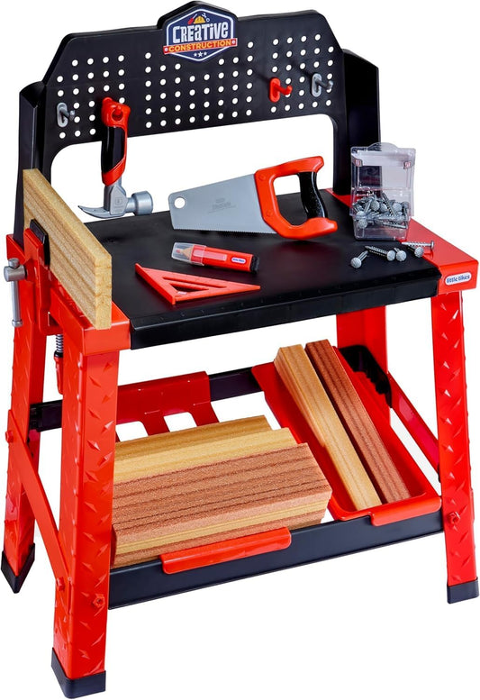 Little Tikes Creative Construction Workbench with 15+ Accessories: Toy Tools