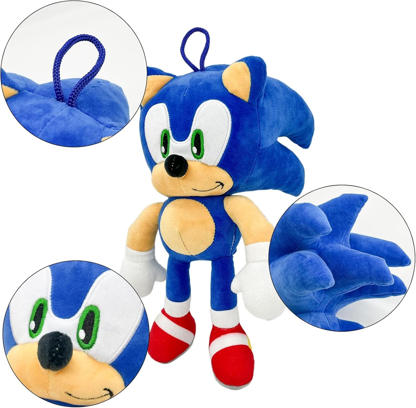 Sonic Plush Doll,The Hedgehog 2 the Movie Plush,Knuckles Sonic Plush Toy, Shadow Stuffed Animals Plush Pillow, Gift for Kids