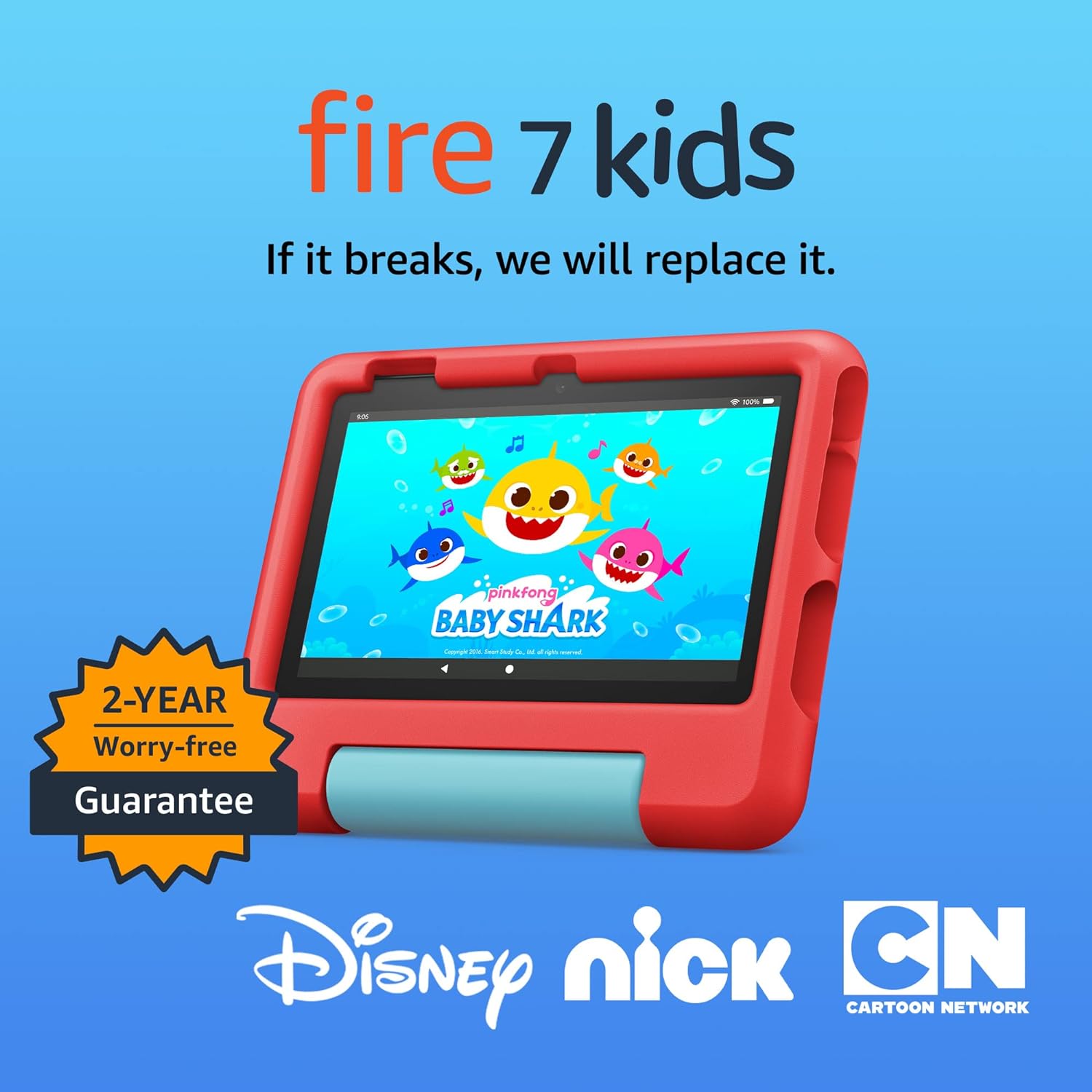 Fire 7 Kids Tablet (Newest Model) Ages 3-7. Top-Selling 7" Kids Tablet on . Includes Ad-Free and Exclusive Content, Easy Parental Controls, 10-Hr Battery, 16 GB, Blue