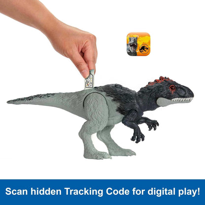 Mattel Jurassic World Wild Roar Dinosaur Toy – Eocarcharia with Sound, Attack Move & Digital Play (11")