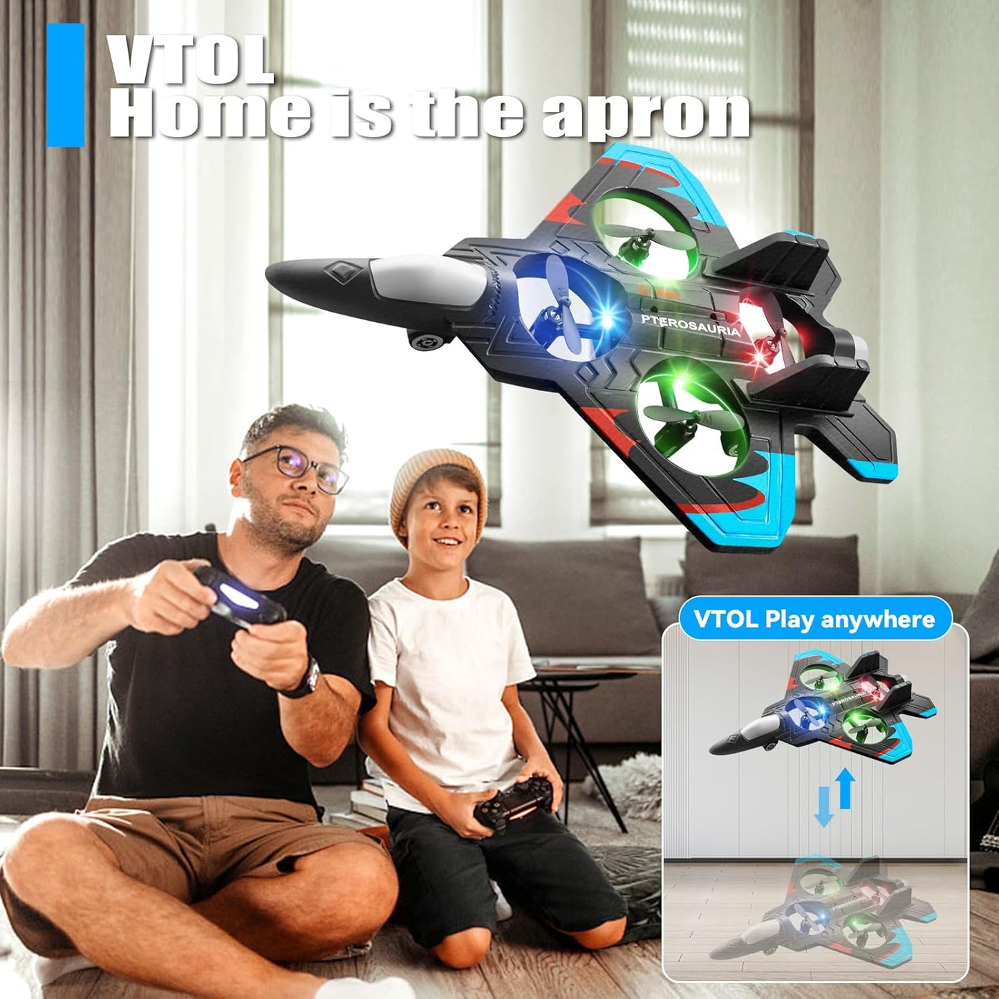 4DRC V32 Foam Remote Control Airplanes RC Planes for Kids Adults 8-16, RC Airplane Fighter Jet with Light, 360° Flip Fighter Jet Toys, Stunt Roll, Airplane Toy Gifts for Kids Boys