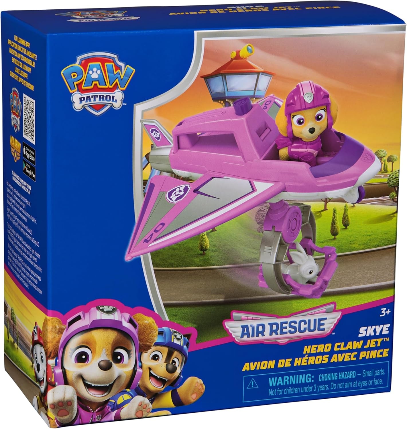 : Air Rescue Skye Action Figure & Hero Claw Jet Plane with Retractable Claw, Rescue Basket & Bunny, Kids Toys for Boys & Girls Ages 3+
