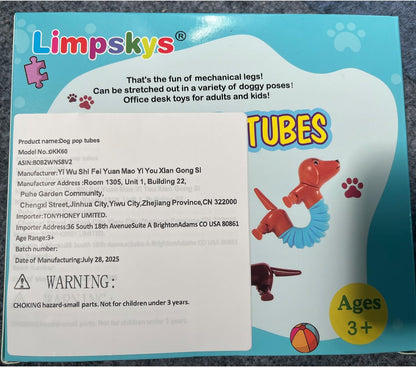 Dog pop Tubes fidgets, Stocking Stuffers for Kids, Sensory Toys for Kids 5-7, fidgets for Toddler, Toddler Stocking Stuffers, Easter Egg fillers(4 Pack Dog)