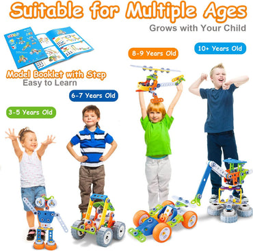 10 in 1 STEM Toys for 4 5 6 7 8+ Year Old Boy Girl Birthday Gifts Building Toys for Kids Ages 4-8 5-7 6-8 Educational Stem Activities for Boys 4-6 8-10 Construction Creative Games Holiday Idea Gift