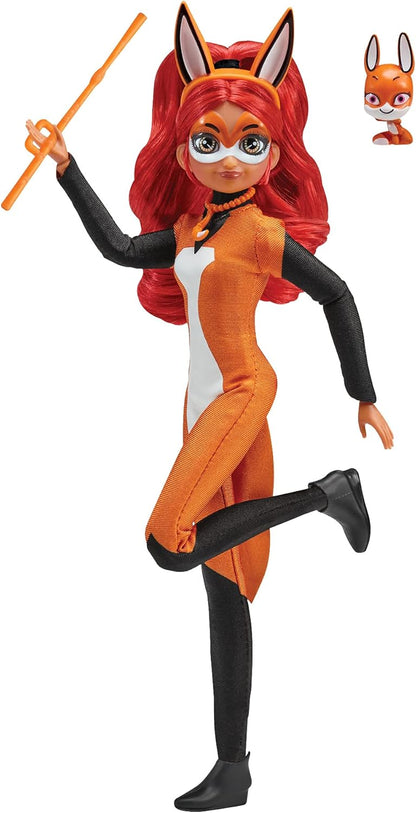 Miraculous Rena Rouge Doll 10.5" Fashion Doll with Accessories and Trixx Kwami by Playmates Toys, Orange