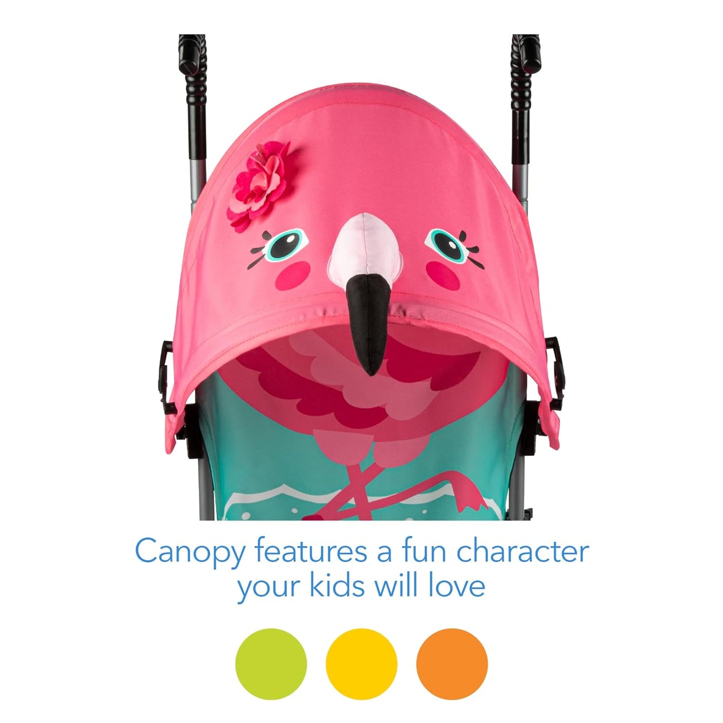Cosco Character Umbrella Stroller – Compact Fold Lightweight Baby Stroller, Pink Flamingo