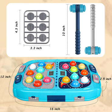 WAYKEE Whack a Mole Game, Toys for 3 4 5 6+ Year Old Boys Girls, Whack a Game for Kids, Gifts for 3-12 Year Old Boys Girls, Interactive Educational Toys with Double Hammers Sound and Light