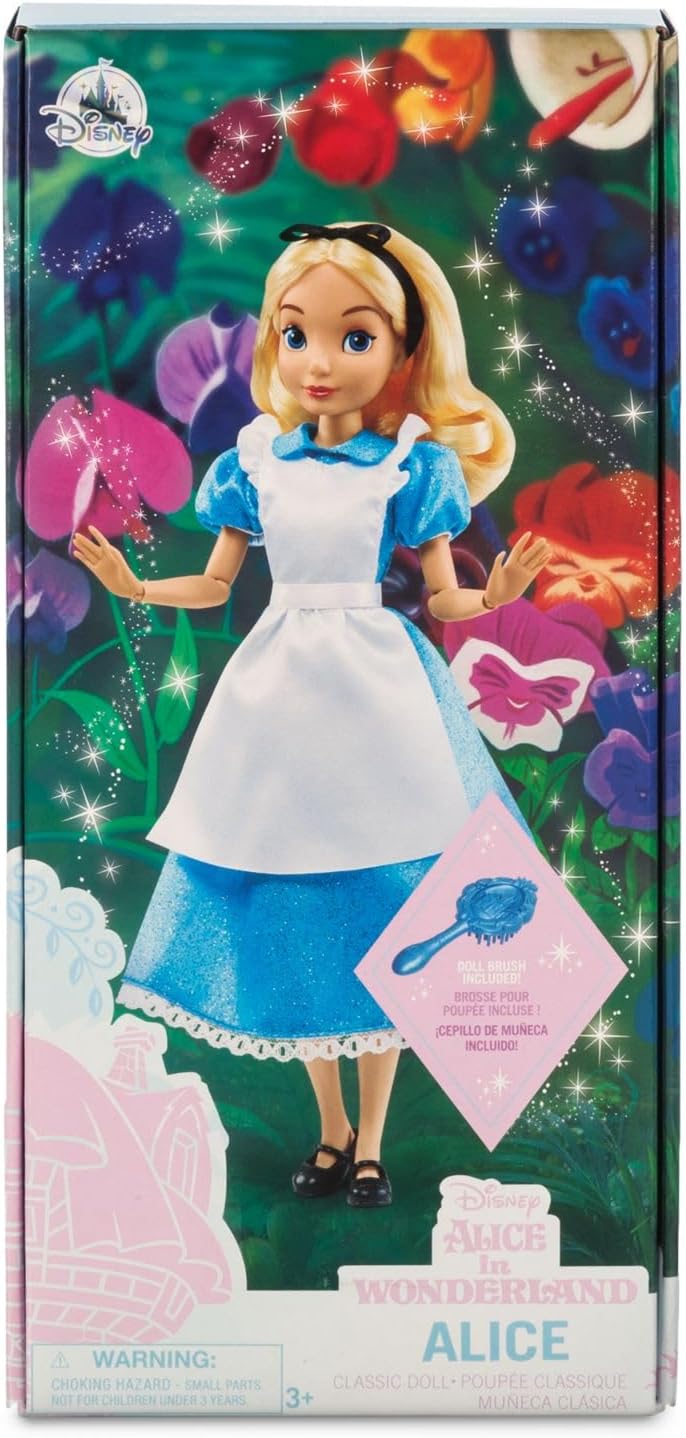 Disney Store Dolls & Games Princess Classic Doll (Alice), 11 Inches, Includes Brush with Molded Details, Fully Posable Toy in Classic Outfit Princess Toys