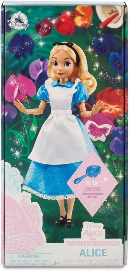 Disney Store Dolls & Games Princess Classic Doll (Alice), 11 Inches, Includes Brush with Molded Details, Fully Posable Toy in Classic Outfit Princess Toys