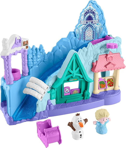 Fisher-Price Little People Toddler Toy Disney Frozen Arendelle Sledding Adventures Playset with Figures for Pretend Play Ages 18+ Months