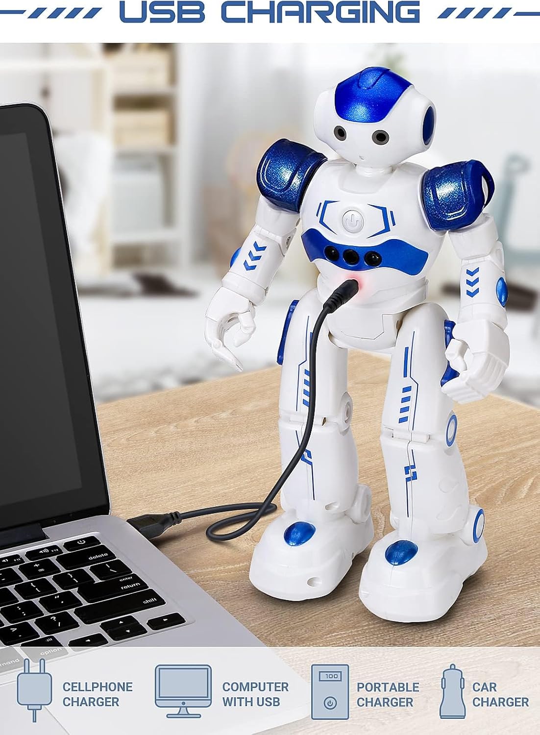 KingsDragon Smart RC Robot Toy – Programmable, Gesture & Remote Control Robot for Kids Ages 3–8 – Talking, Dancing, Interactive Gift for Boys & Girls