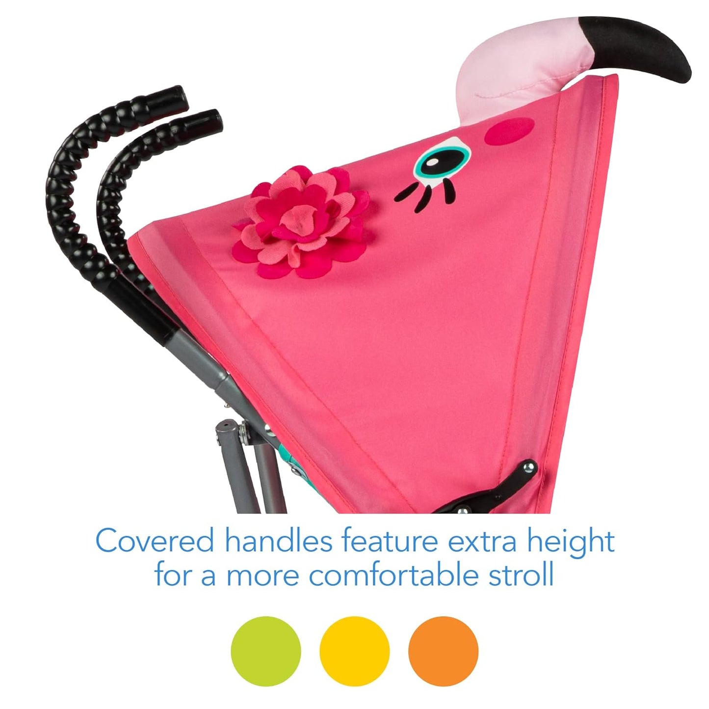 Cosco Character Umbrella Stroller – Compact Fold Lightweight Baby Stroller, Pink Flamingo