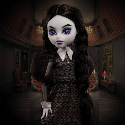 Monster High Skullector Addams Family Doll Two-Pack: Morticia & Wednesday, Fully Articulated Collectible Dolls with Certificate of Authenticity
