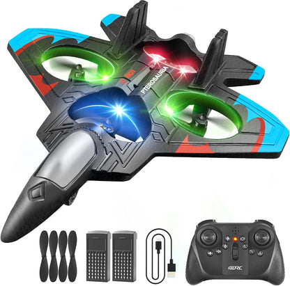 4DRC V32 Foam Remote Control Airplanes RC Planes for Kids Adults 8-16, RC Airplane Fighter Jet with Light, 360° Flip Fighter Jet Toys, Stunt Roll, Airplane Toy Gifts for Kids Boys