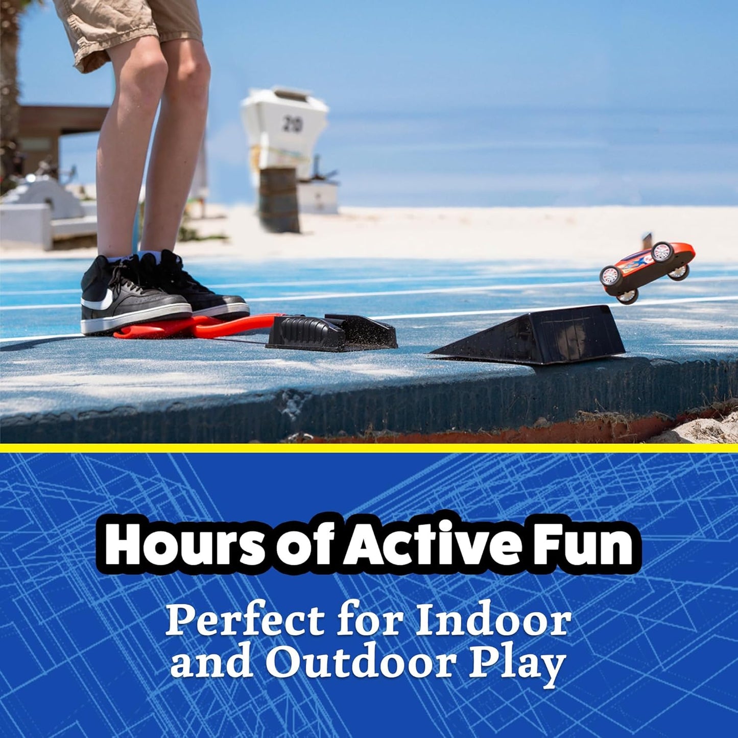 Stomp Racers Air Powered Race Cars by , 2 Car Racer Pack - Dueling Stomp Racers Toy Car Launcher - Fun Backyard & Outdoor Multi-Player Kids Toys Gifts for Boys, Girls & Toddlers