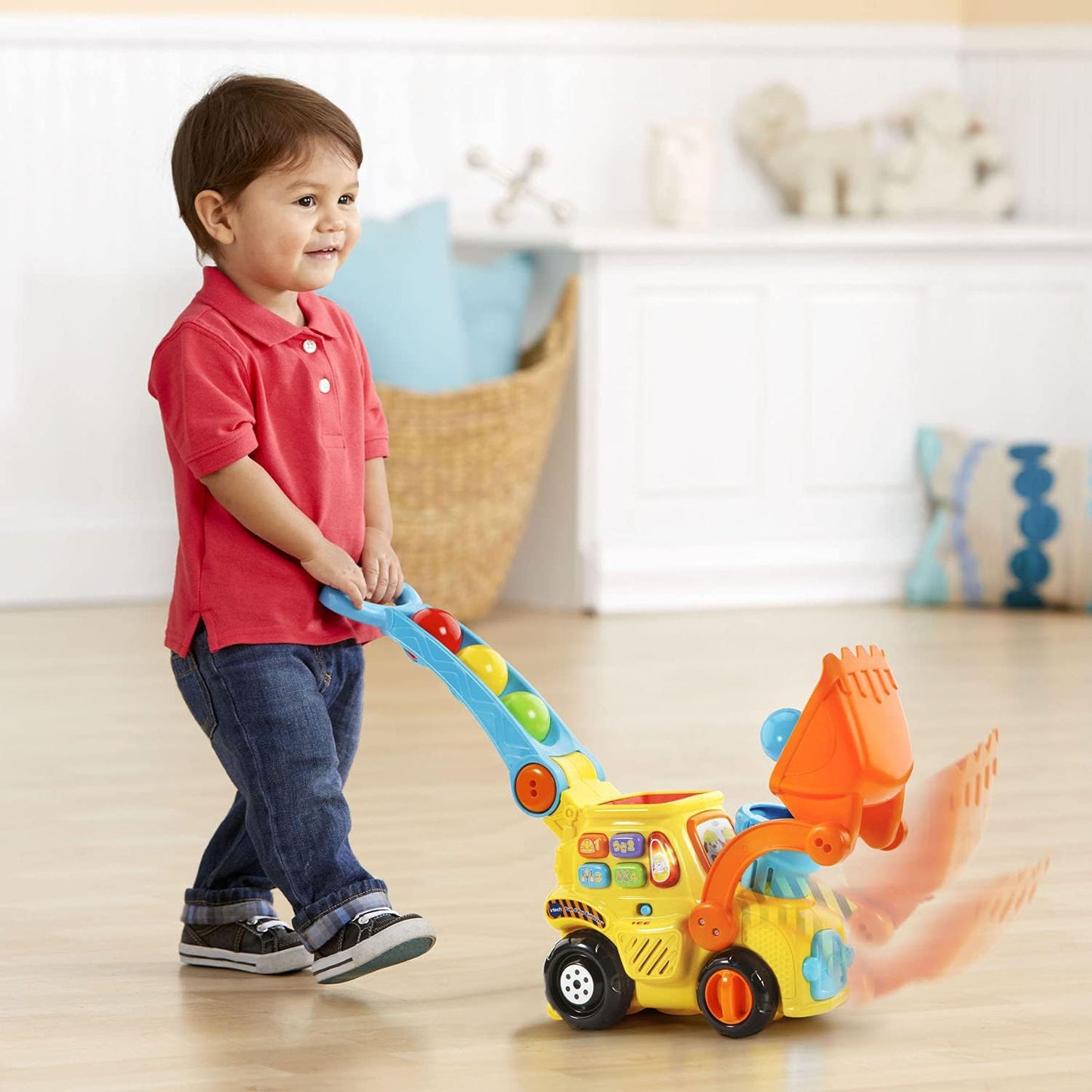 Pop-A-Balls Push and Pop Bulldozer, Yellow
