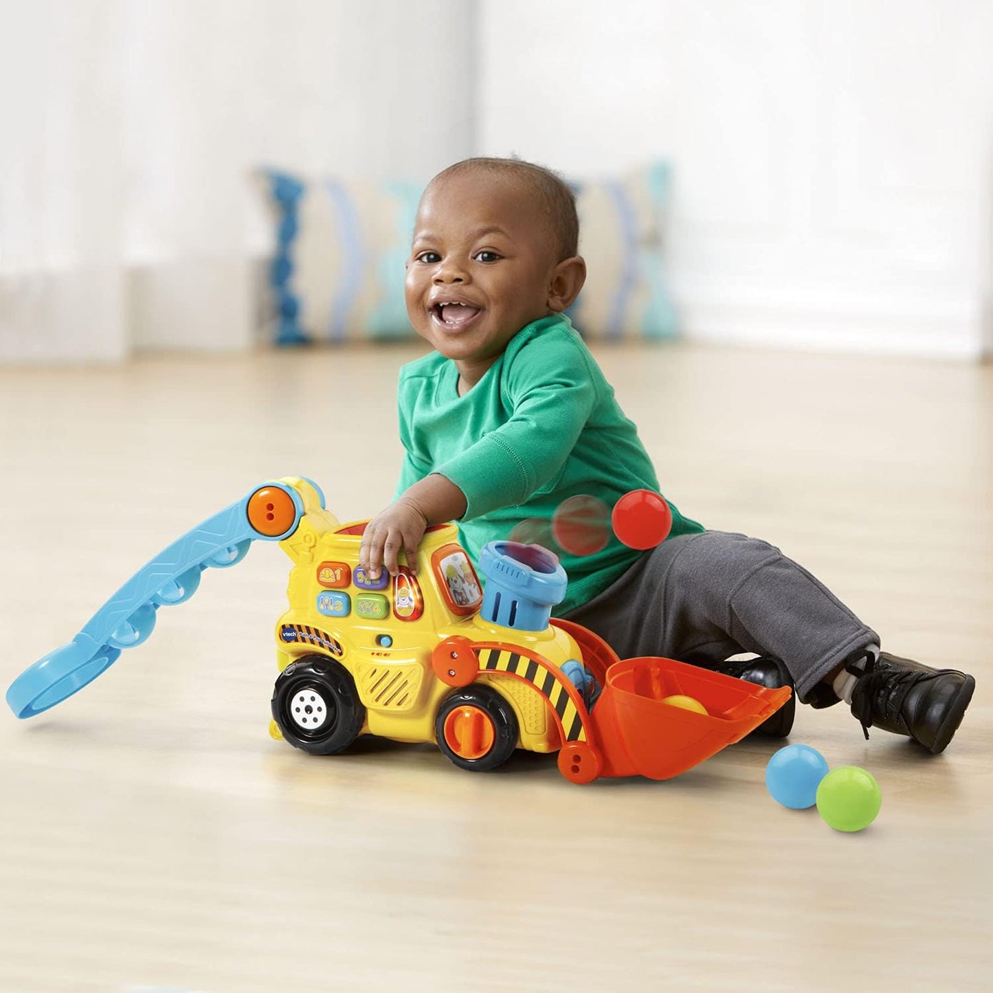Pop-A-Balls Push and Pop Bulldozer, Yellow