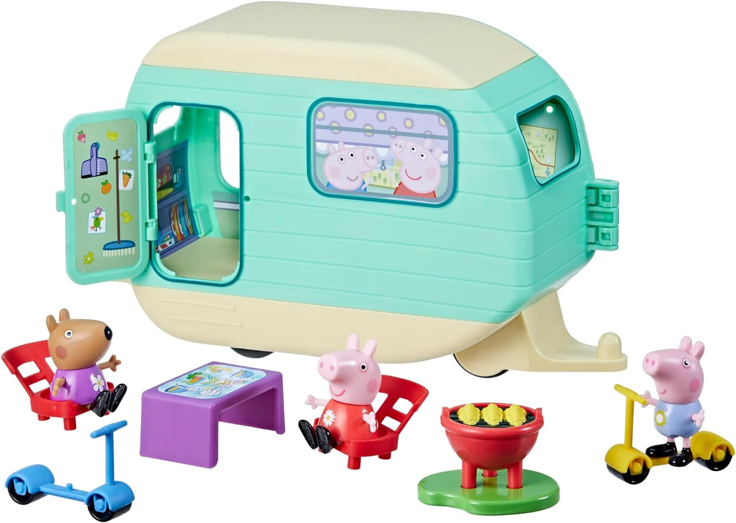 Caravan Playset for Girls and Boys, 3 Figures, 6 Accessories, Preschool Toys, Kids Gifts, Ages 3+